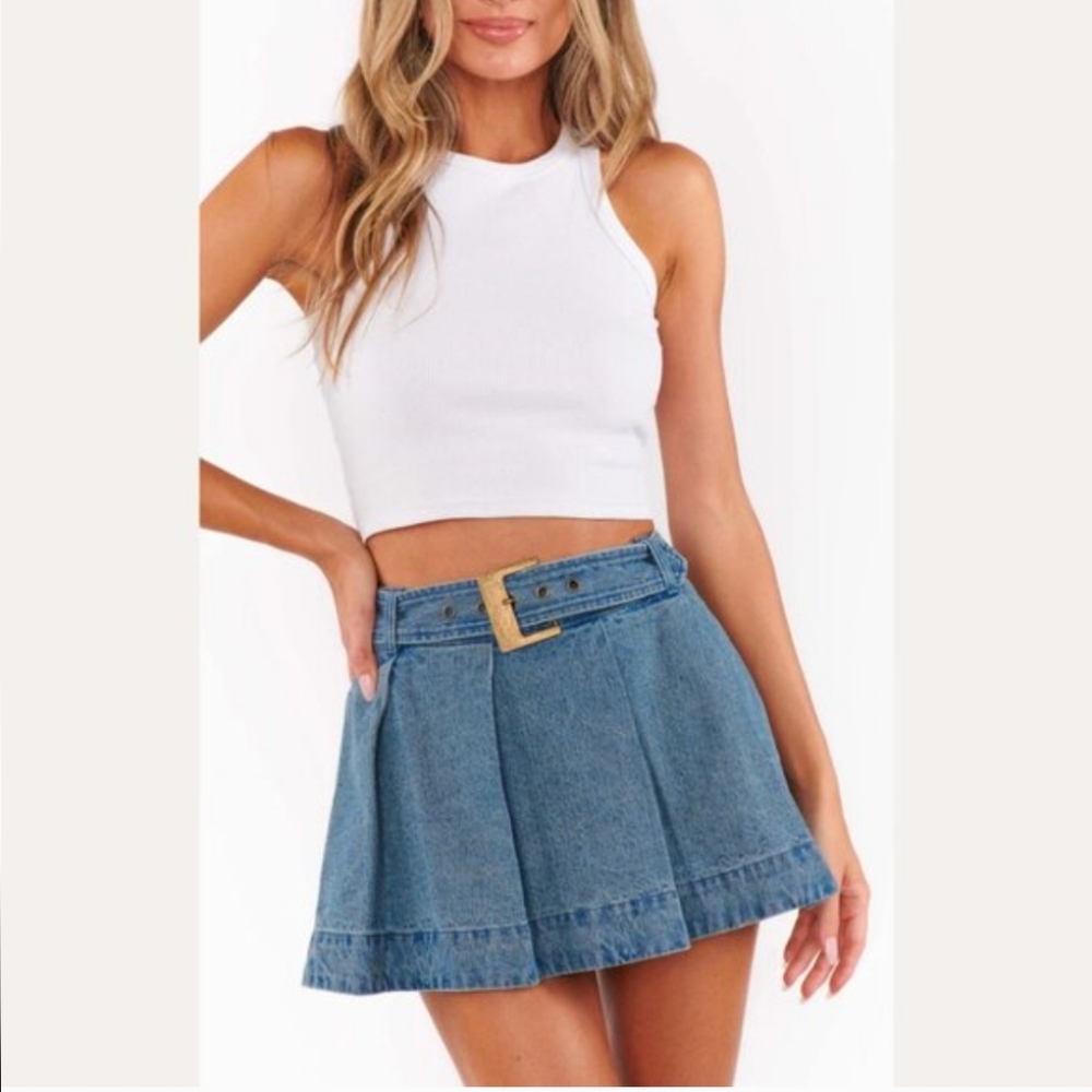 Show Me Your Mumu Lohan Denim Skort NWT